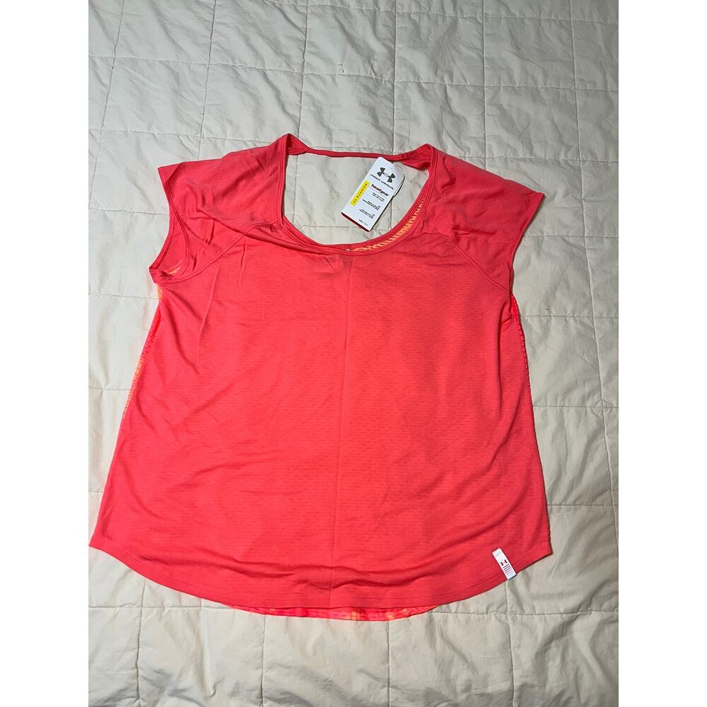 Under Armour Fitted Athletic Workout Top Pink Orange Women’s XL